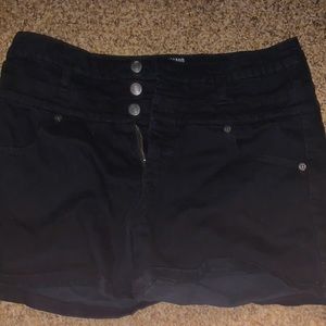 Black jean shorts